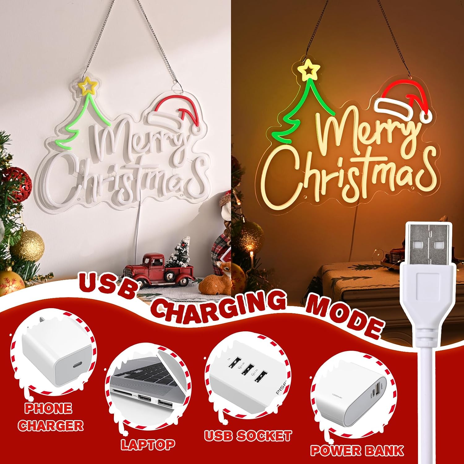 Insegna al neon a tema nataliz - Lighting Christmas Decor recensione e prezzo